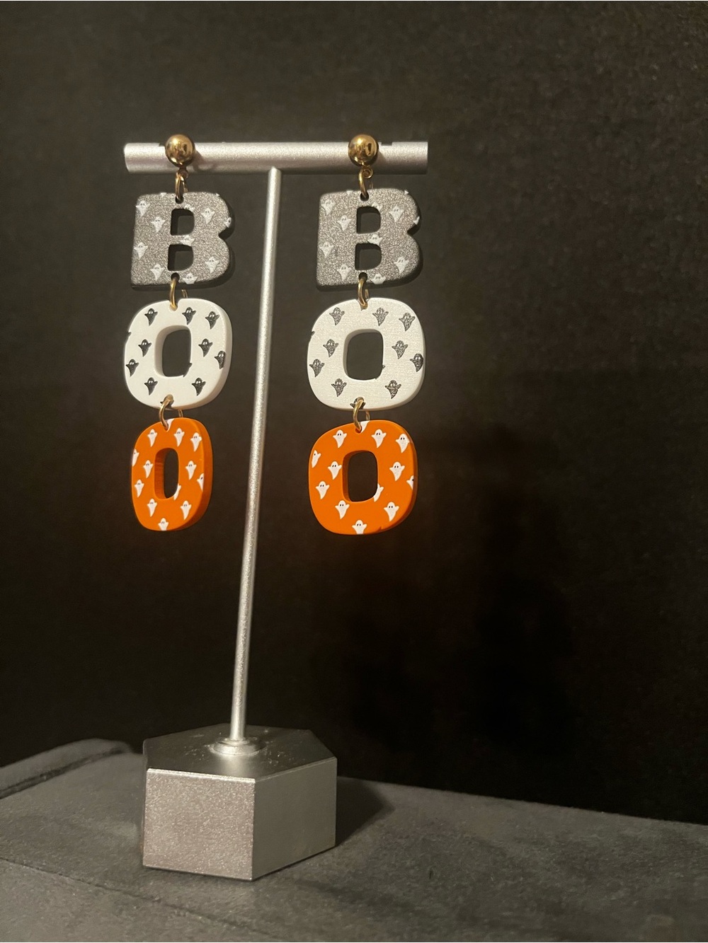 New! Halloween Boo Dangle Earrings